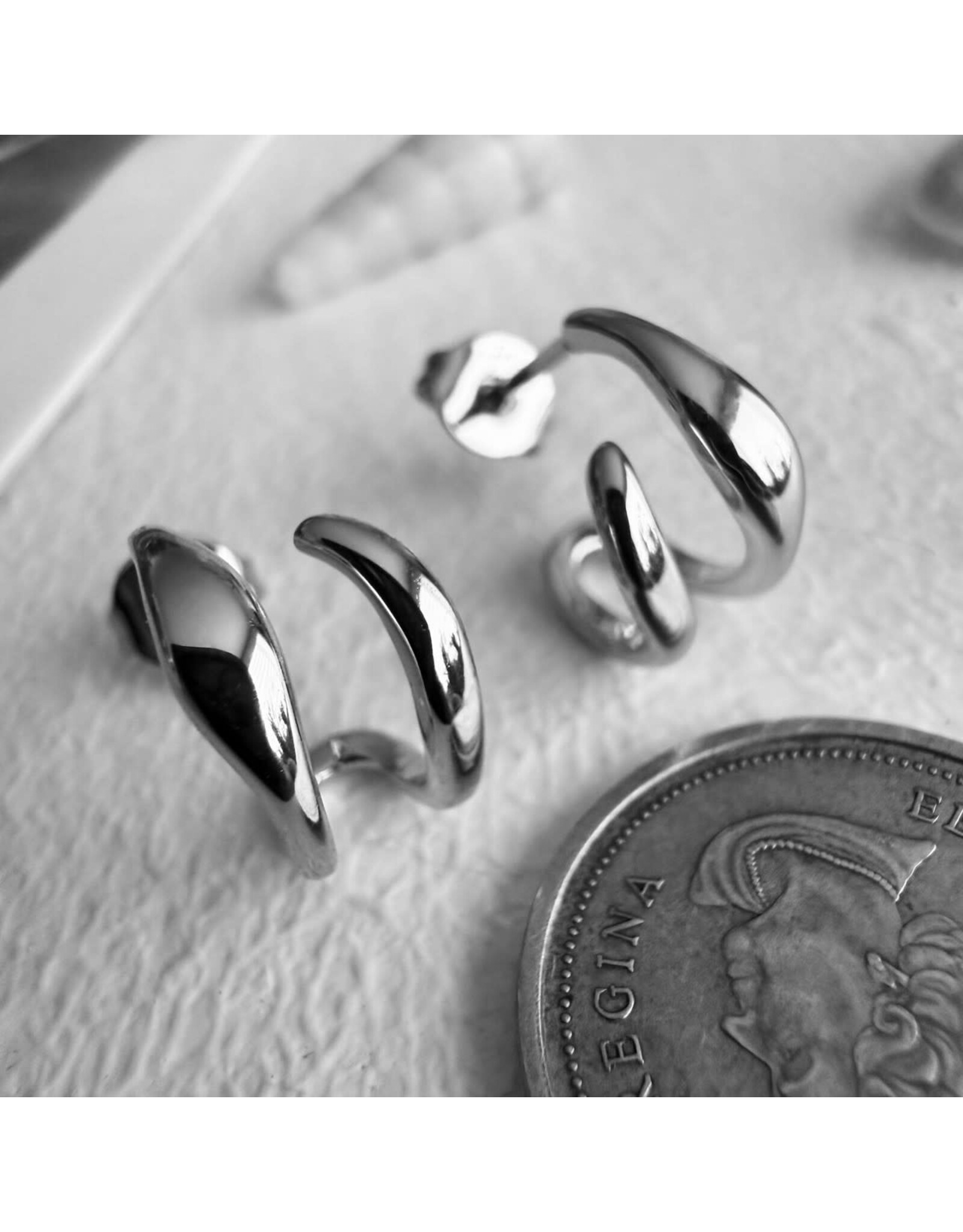 Pika & Bear Pika & Bear - "Callisto" Double Wave Hoop Earrings