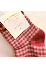 Pika & Bear Pika & Bear - "Lazy J" Waffle Gingham Ankle Socks with Ruffled Edge (3 pack)