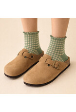 Pika & Bear Pika & Bear - "Lazy J" Waffle Gingham Ankle Socks with Ruffled Edge (3 pack)