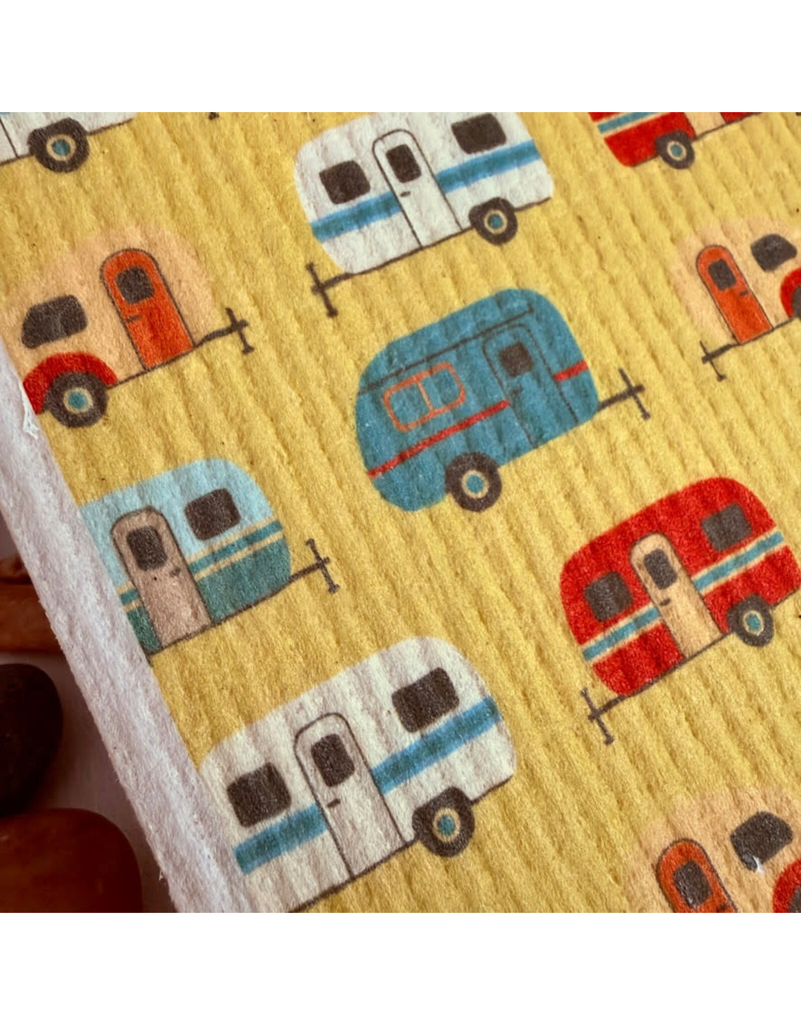 Pika & Bear Pika & Bear - "Scamp" Vintage Camper Design Swedish Dishcloth