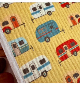 Pika & Bear Pika & Bear - "Scamp" Vintage Camper Design Swedish Dishcloth