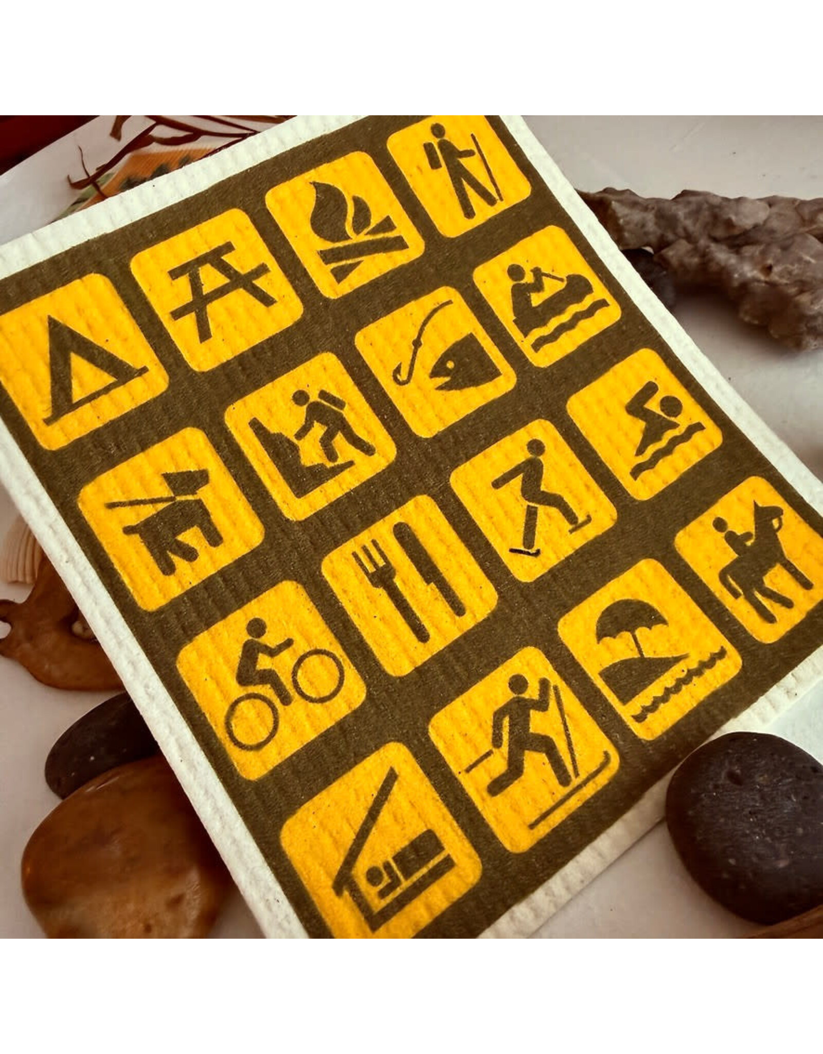 Pika & Bear Pika & Bear - "Park Life" Park Symbols Design Swedish Dishcloth