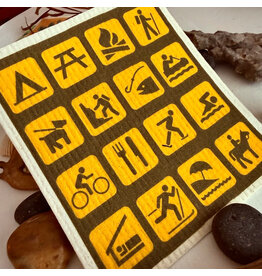 Pika & Bear Pika & Bear - "Park Life" Park Symbols Design Swedish Dishcloth