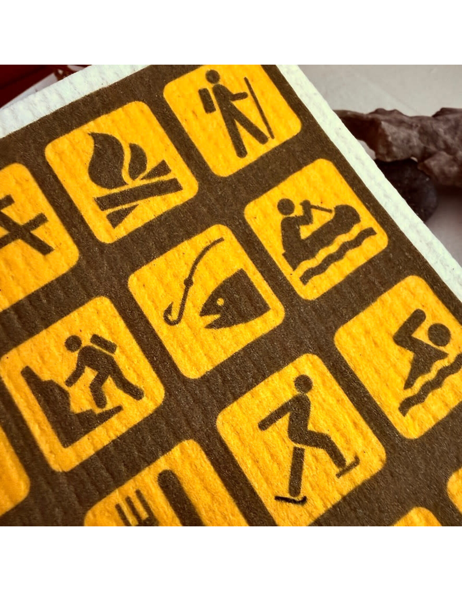 Pika & Bear Pika & Bear - "Park Life" Park Symbols Design Swedish Dishcloth