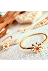 Pika & Bear Pika & Bear - "Daisy Jane" Enamelled Daisy Ring in Gold