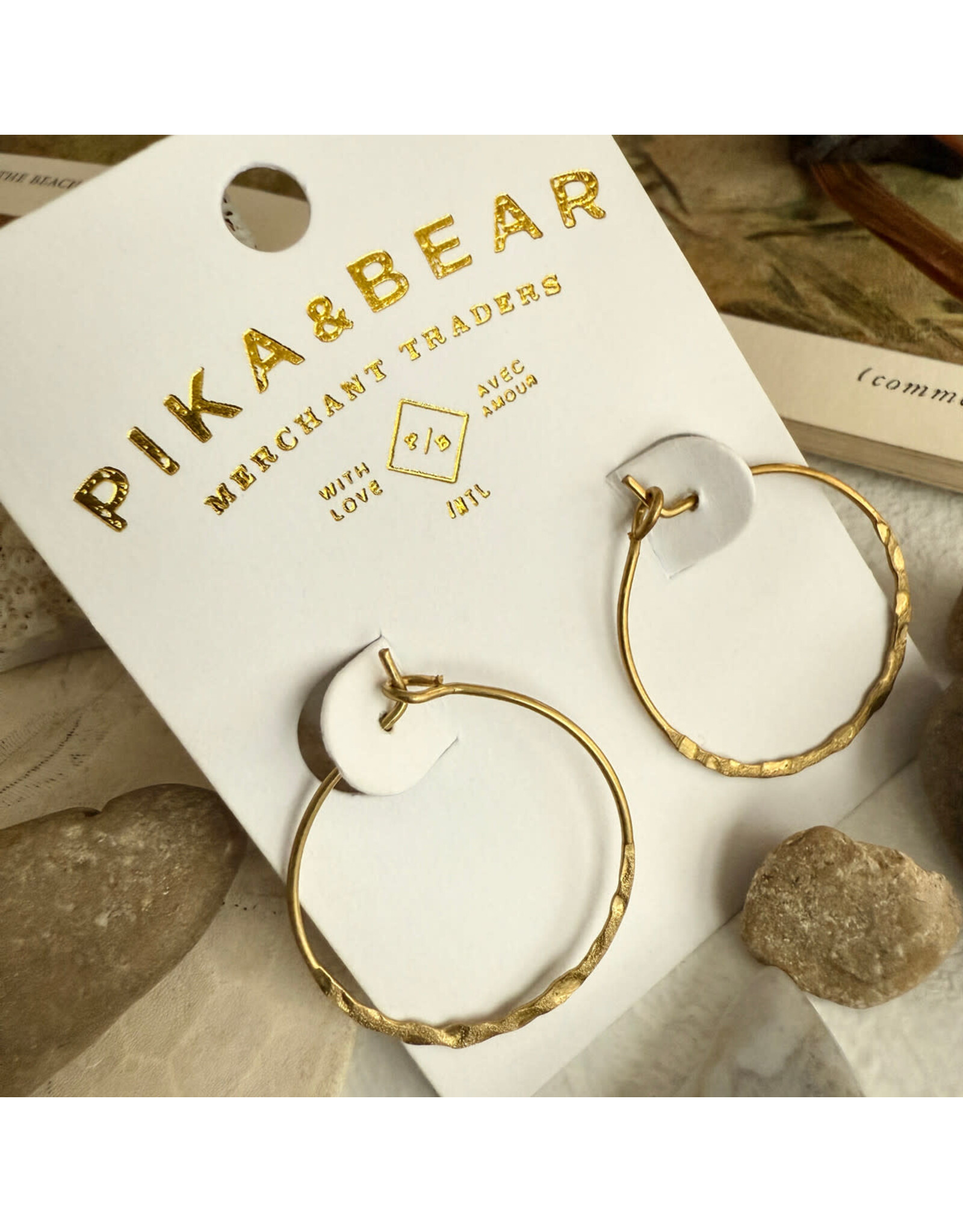 Pika & Bear Pika & Bear - "Millet" Hammered Hoop Earrings