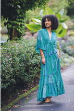 Papillon Papillon - Tiered Satin Dress (Green)