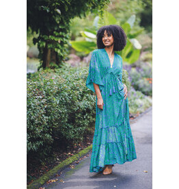 Papillon Papillon - Tiered Satin Dress (Green)