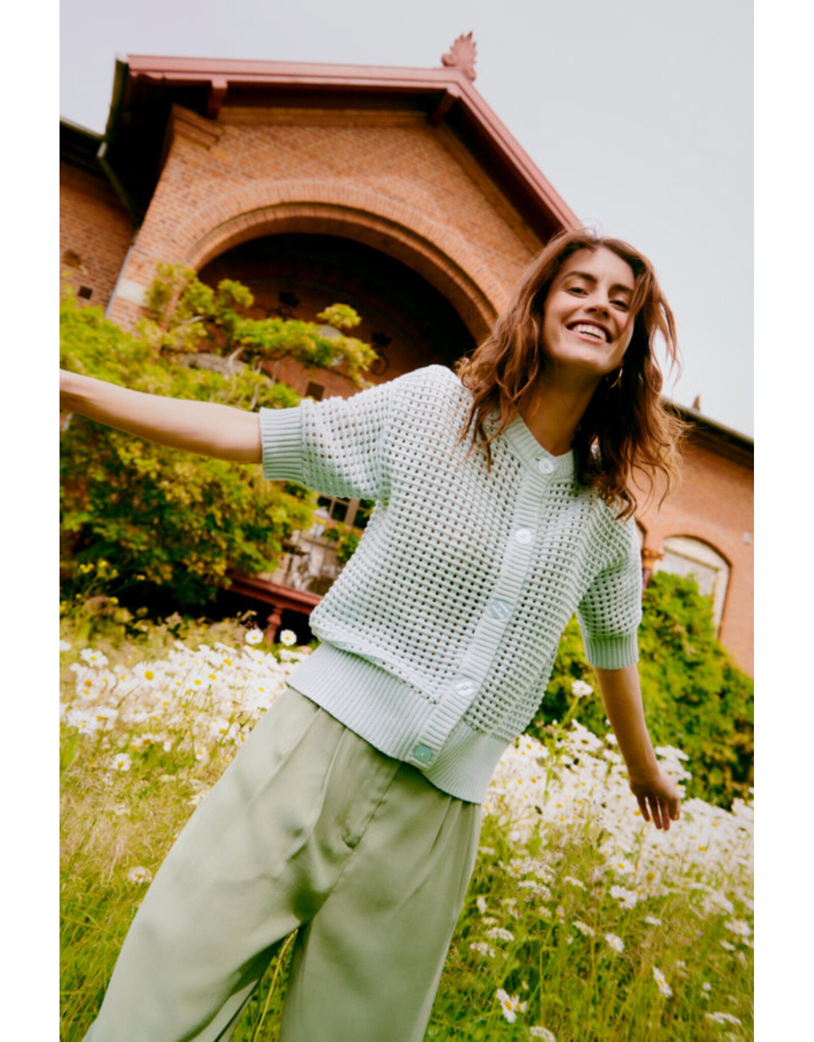 b.young b.young - Magio Short Sleeve Cardigan (Blue Haze)