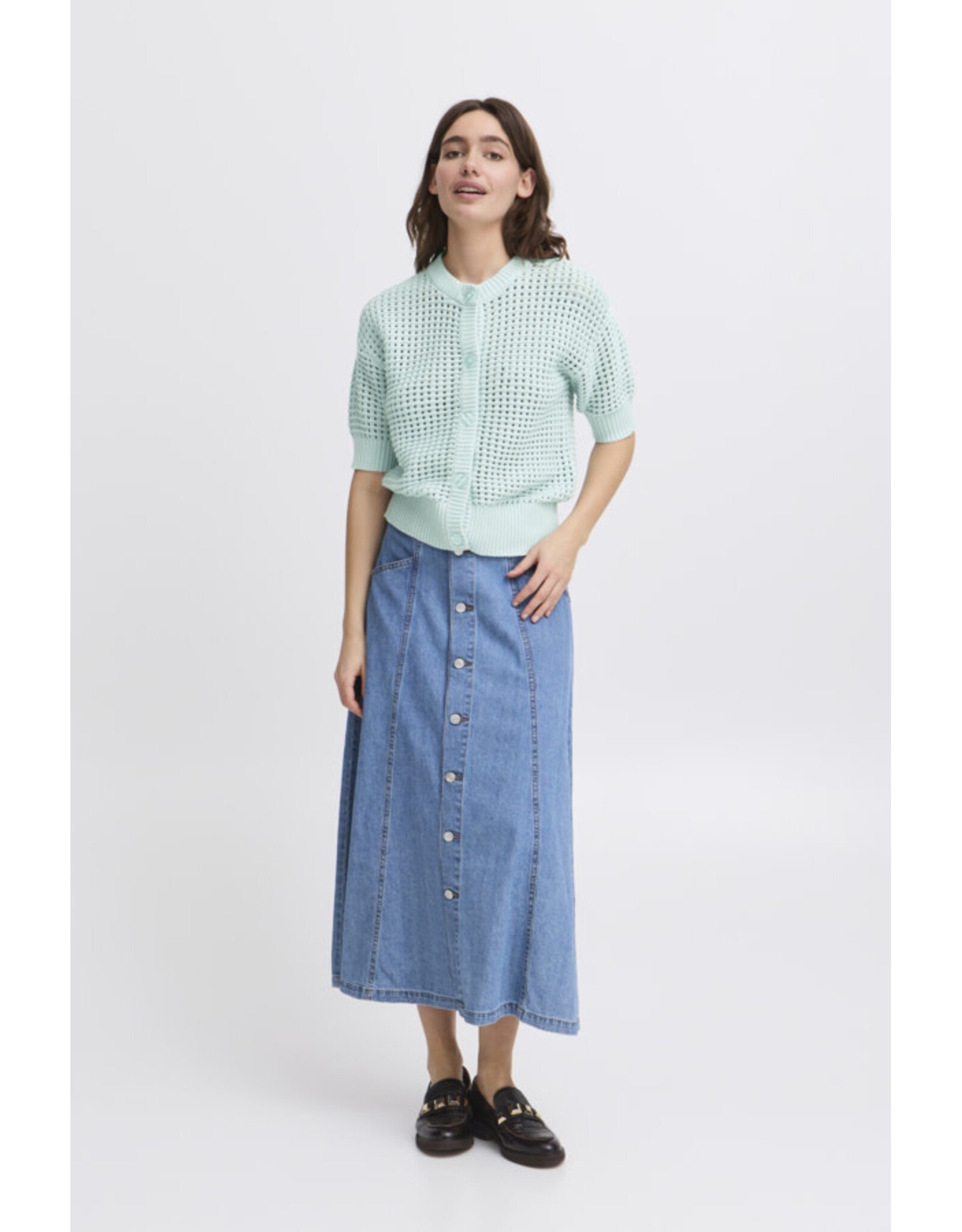 b.young b.young - Magio Short Sleeve Cardigan (Blue Haze)