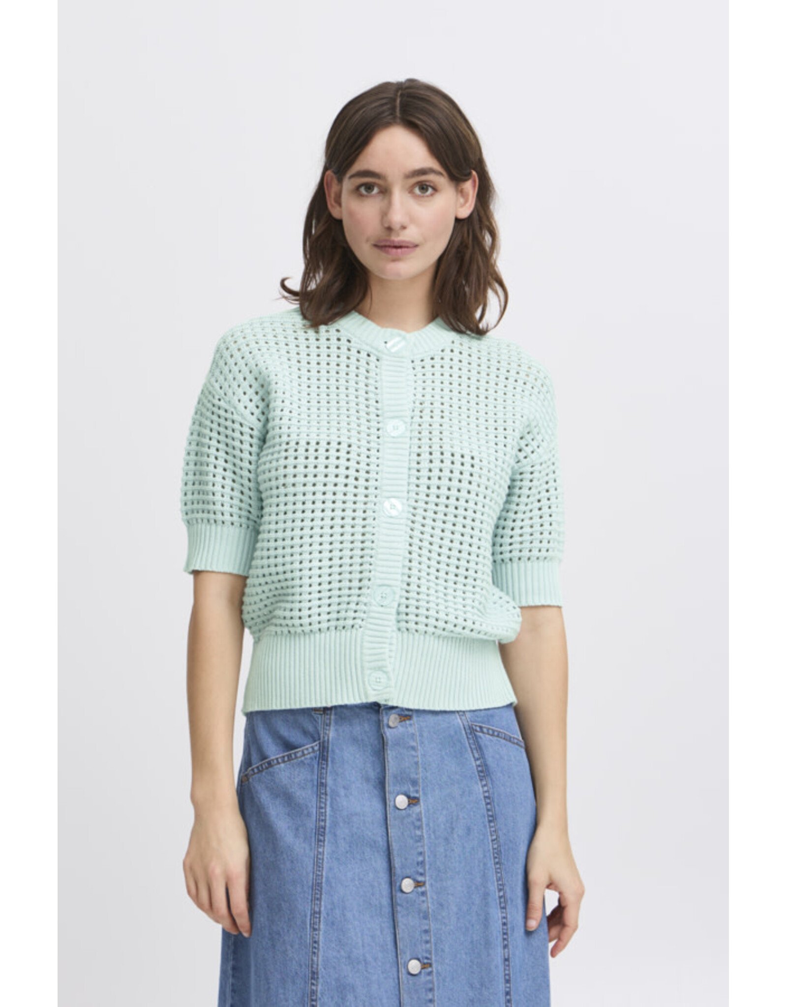 b.young b.young - Magio Short Sleeve Cardigan (Blue Haze)