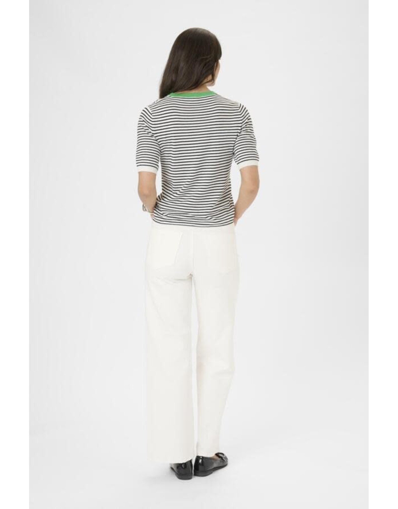 Kaffe Kaffe - Lizza Narrow Stripe (Chalk / Black / Green)