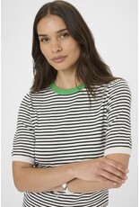 Kaffe Kaffe - Lizza Narrow Stripe (Chalk / Black / Green)