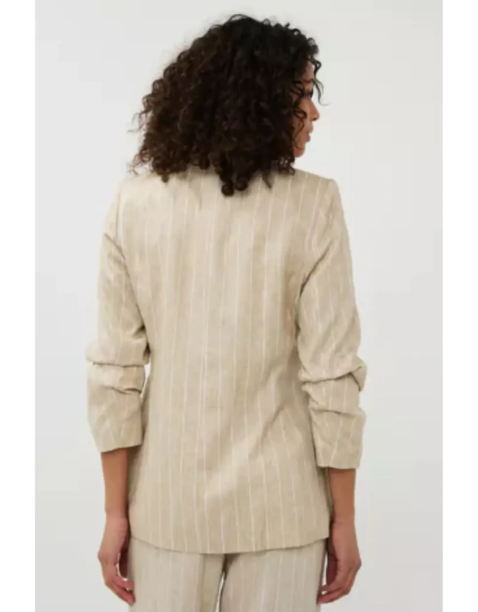 EsQualo EsQualo - Linen Striped Blazer (Sand)