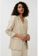 EsQualo EsQualo - Linen Striped Blazer (Sand)