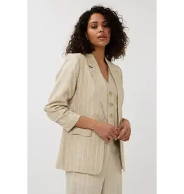 EsQualo EsQualo - Linen Striped Blazer (Sand)