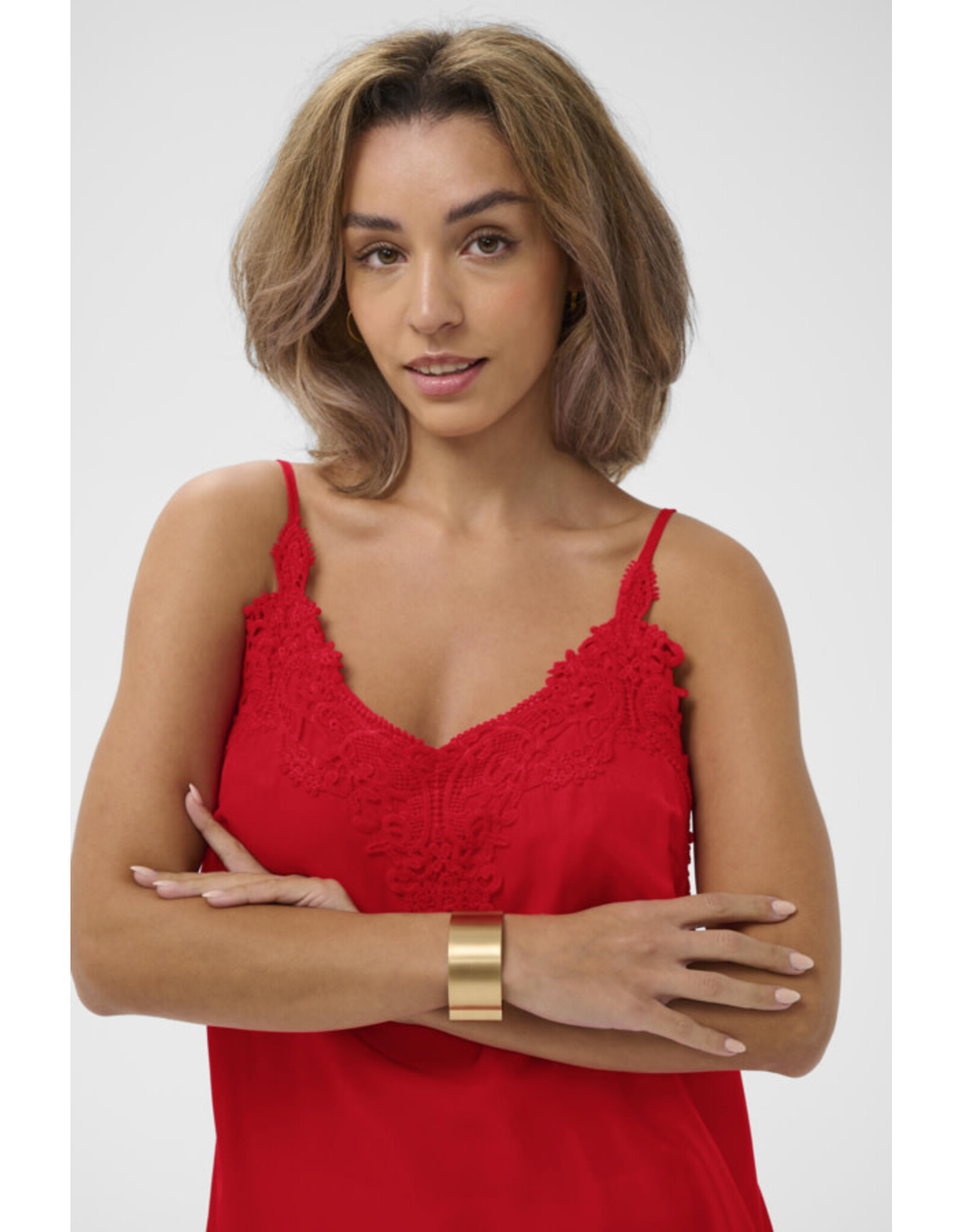 Cream Cream - Anna top (High Risk Red)