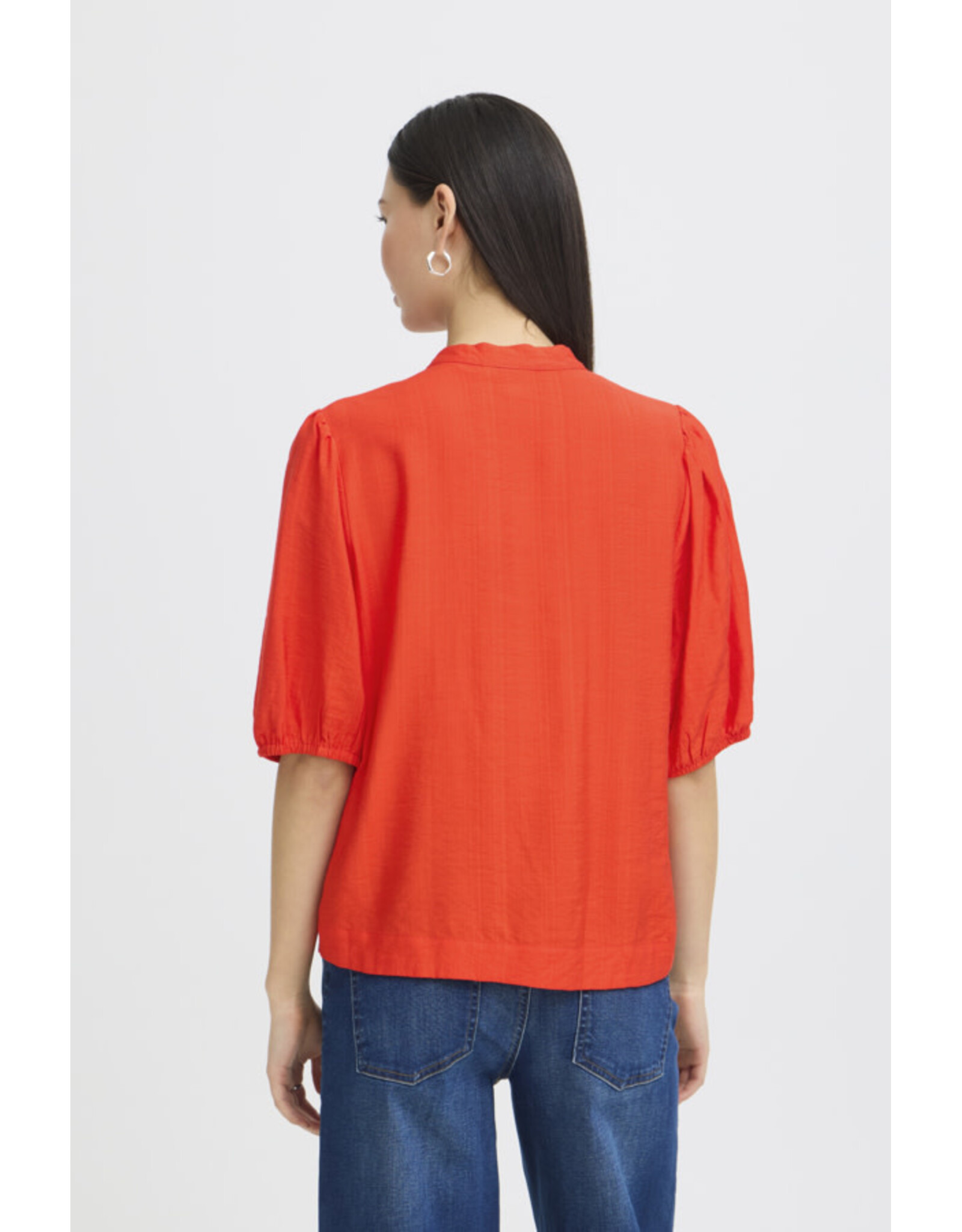 ICHI ICHI - Melda Tie Up Blouse (Fiery Red)