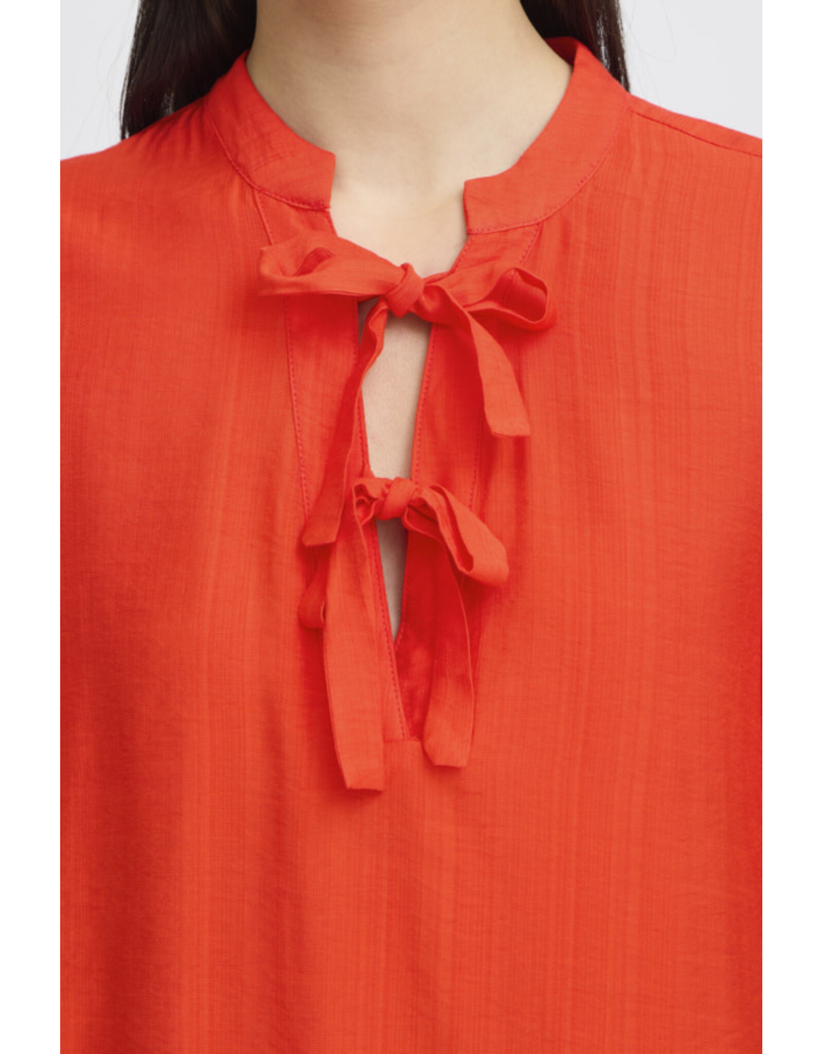 ICHI ICHI - Melda Tie Up Blouse (Fiery Red)