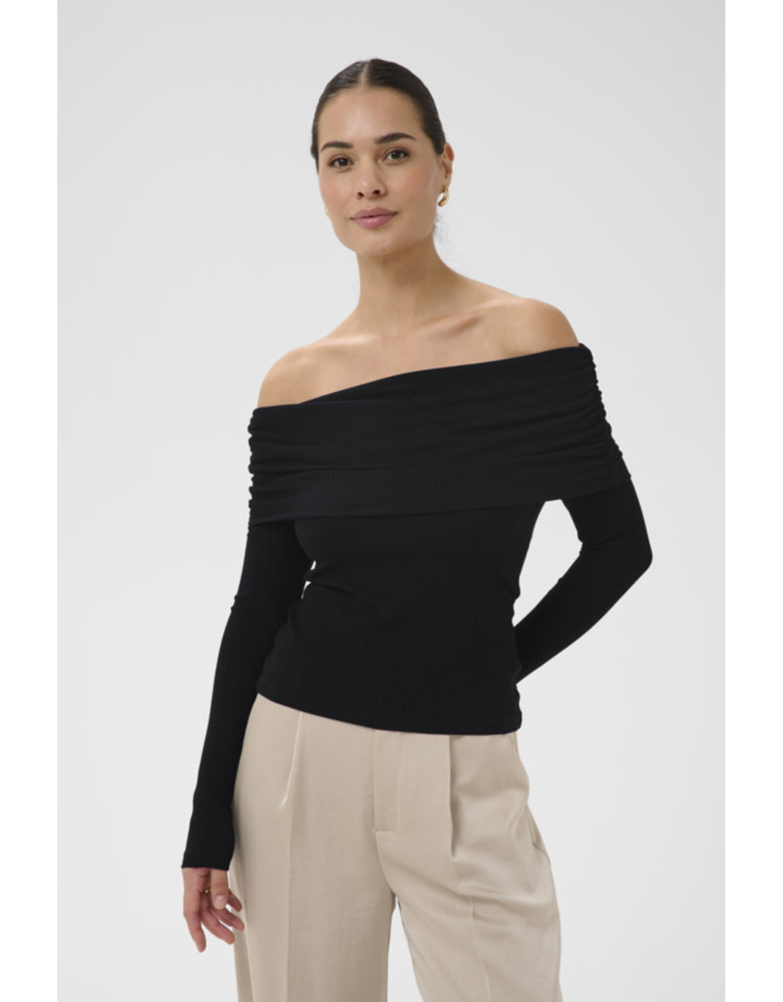 Kaffe Kaffe - Aubree Off the Shoulder Top (Black)