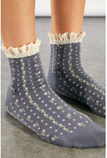 Free people Free People - Rosebud Waffle Knit Ankle Socks (Charcoal)