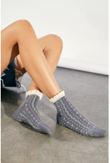 Free people Free People - Rosebud Waffle Knit Ankle Socks (Charcoal)