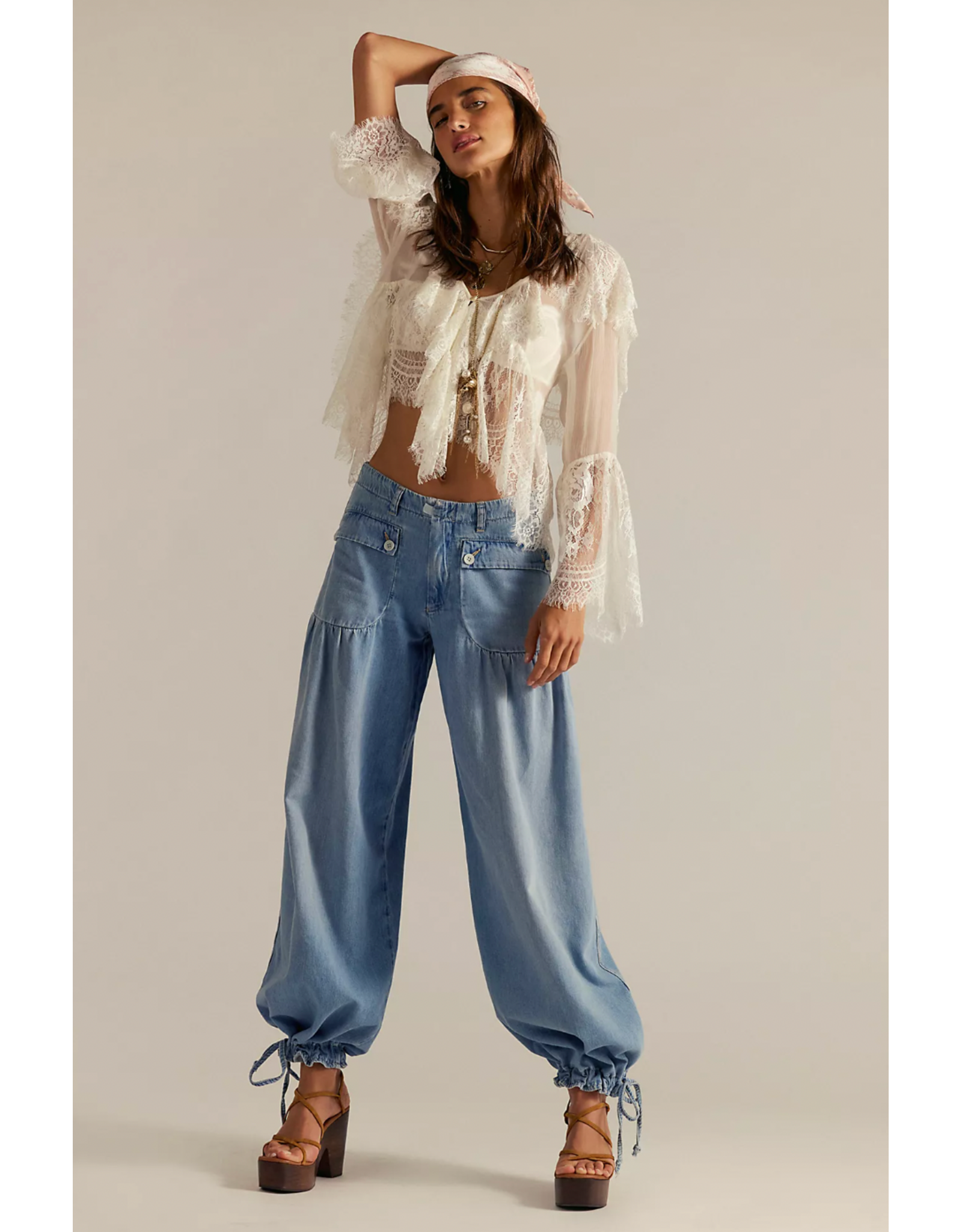 Free people Free People - Lotus Balloon Jeans (Bijou Blue)
