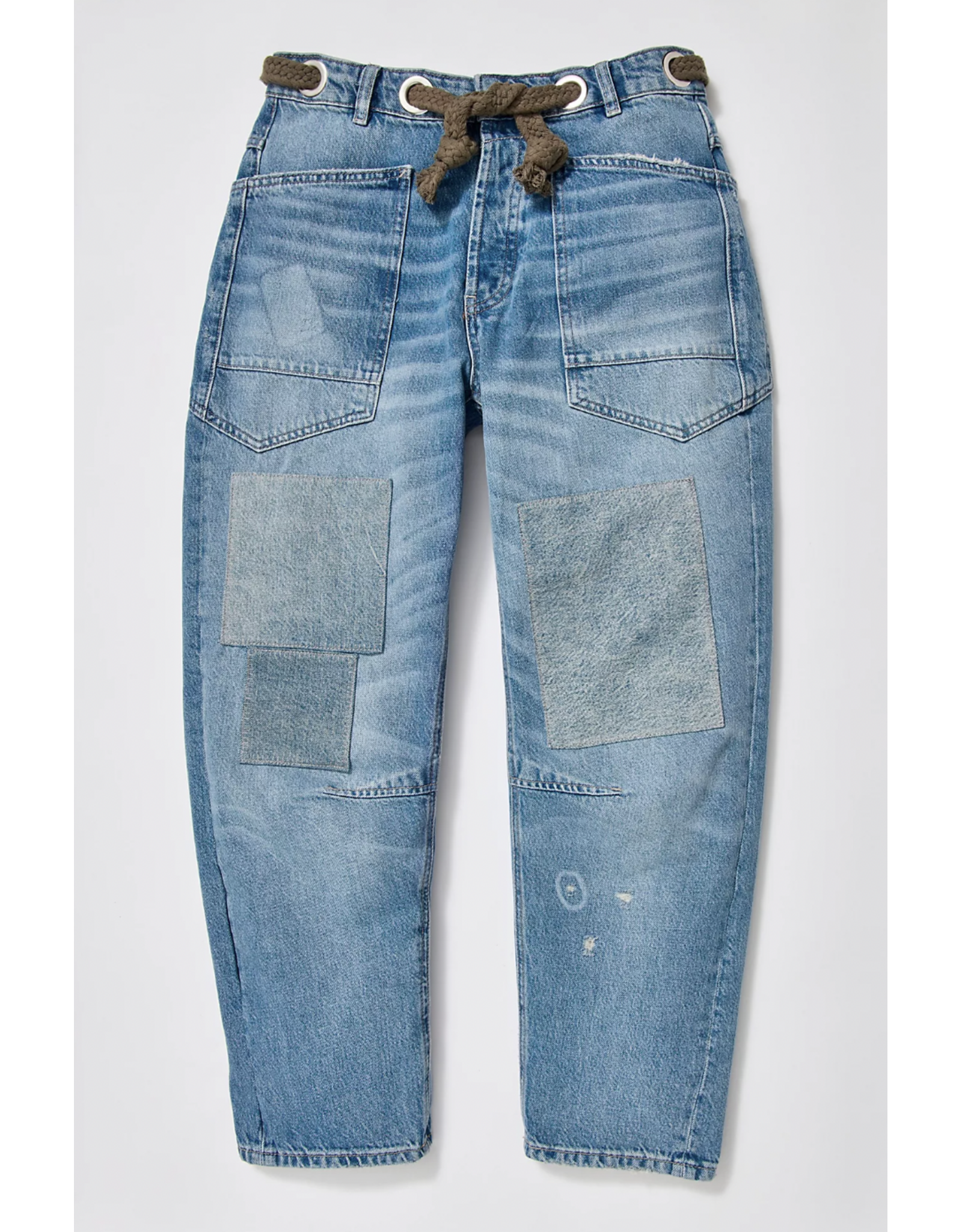 Free people Free People - Moxie Low Slung Pull on Barrel Jean (Truest Blue)