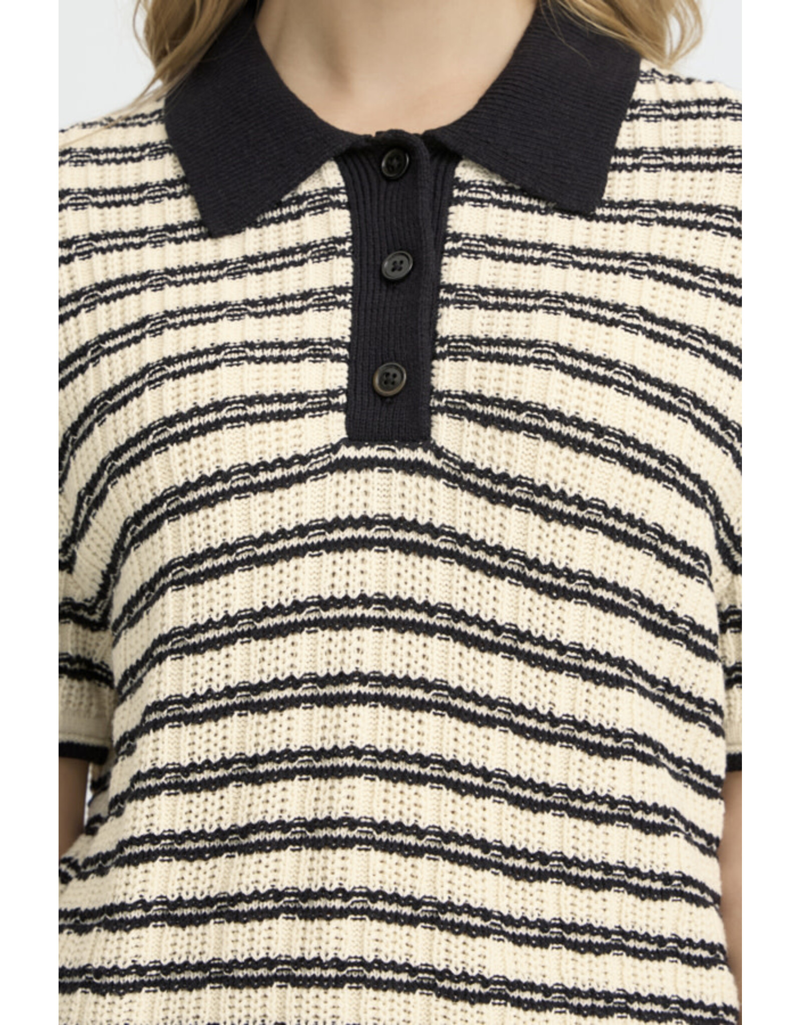 ICHI ICHI - Chany Striped Polo