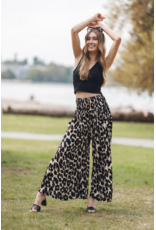 Papillon Papillon - Leopard Print Wide Leg Pants (Black)