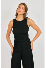 Sadie & Sage Sadie & Sage - Howdy Honey Textured Tank (Black)