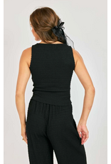 Sadie & Sage Sadie & Sage - Howdy Honey Textured Tank (Black)