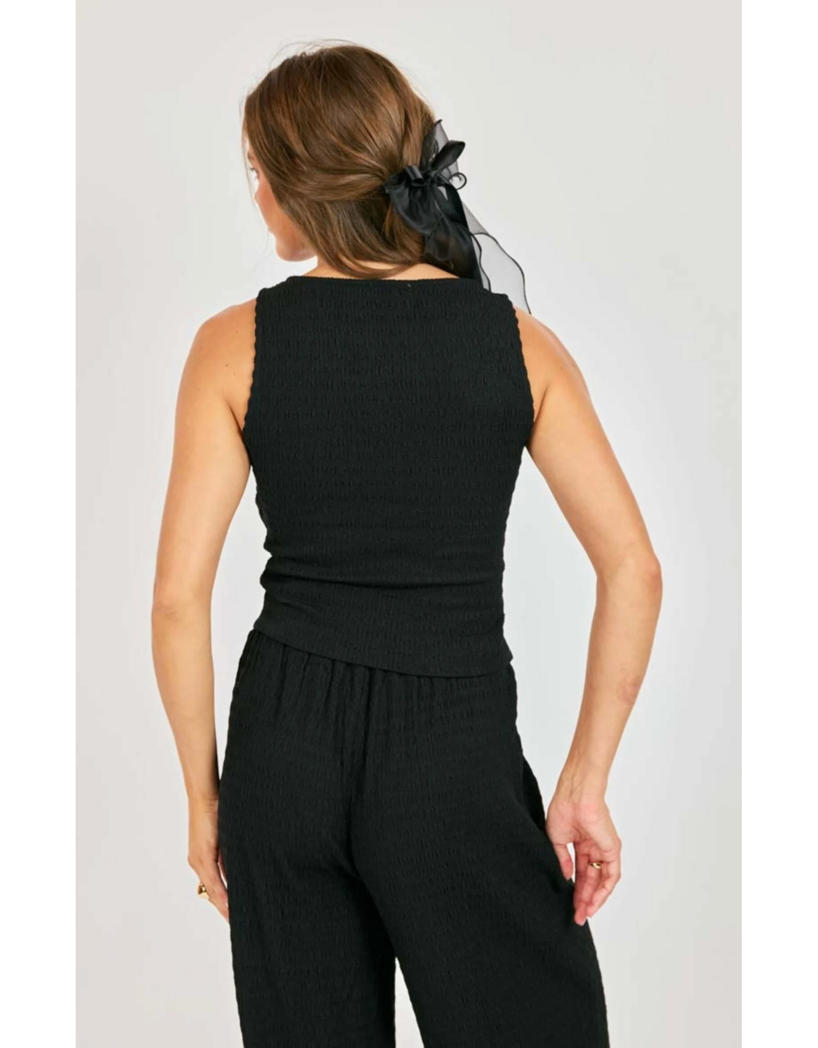 Sadie & Sage Sadie & Sage - Howdy Honey Textured Tank (Black)