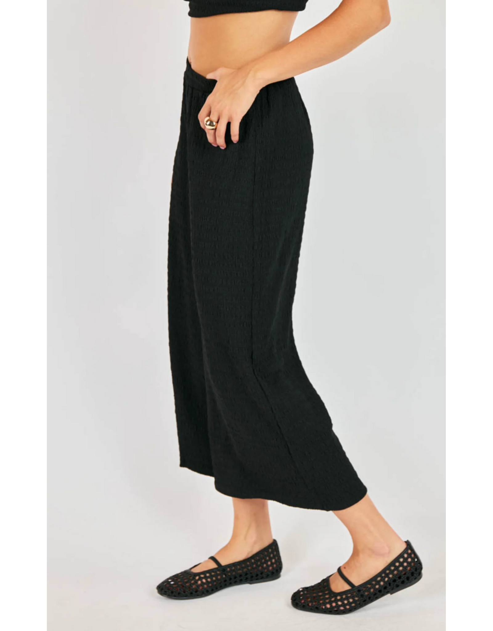 Sadie & Sage Sadie & Sage - Howdy Honey Textured Pants (Black)