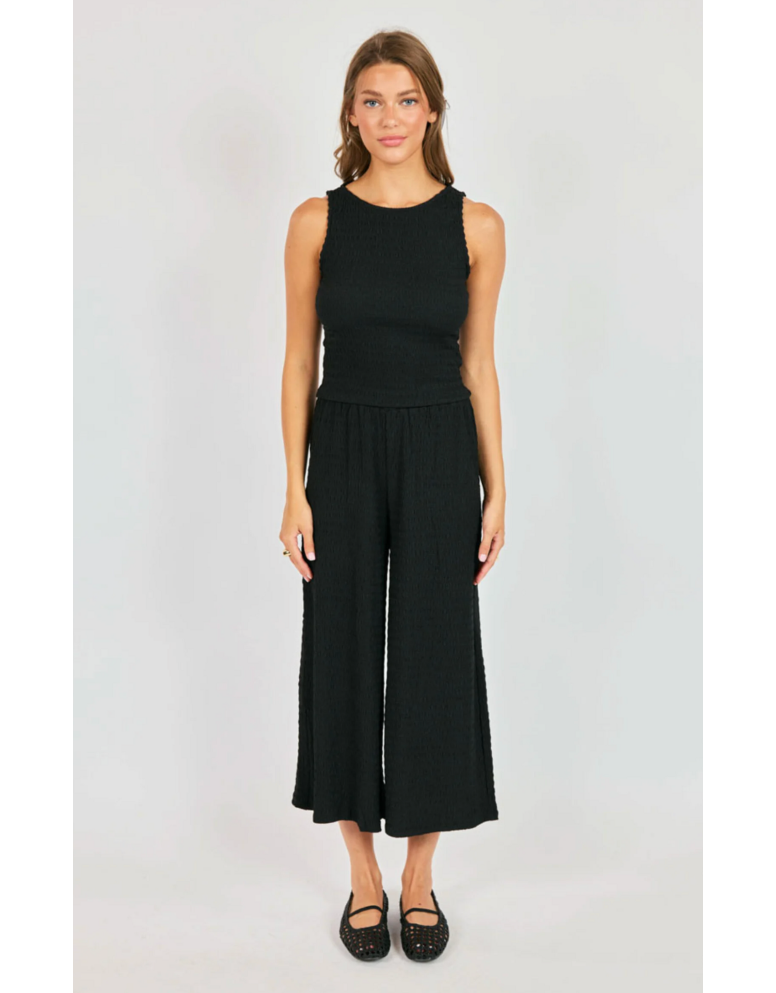 Sadie & Sage Sadie & Sage - Howdy Honey Textured Pants (Black)