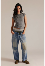 Free people Free People - Moxie Low Slung Pull on Barrel Jean (Truest Blue)