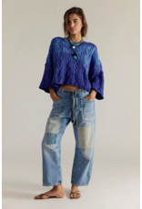 Free people Free People - Moxie Low Slung Pull on Barrel Jean (Truest Blue)
