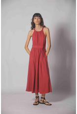 Korner Korner - Twist Back Midi Dress (Dark Red)