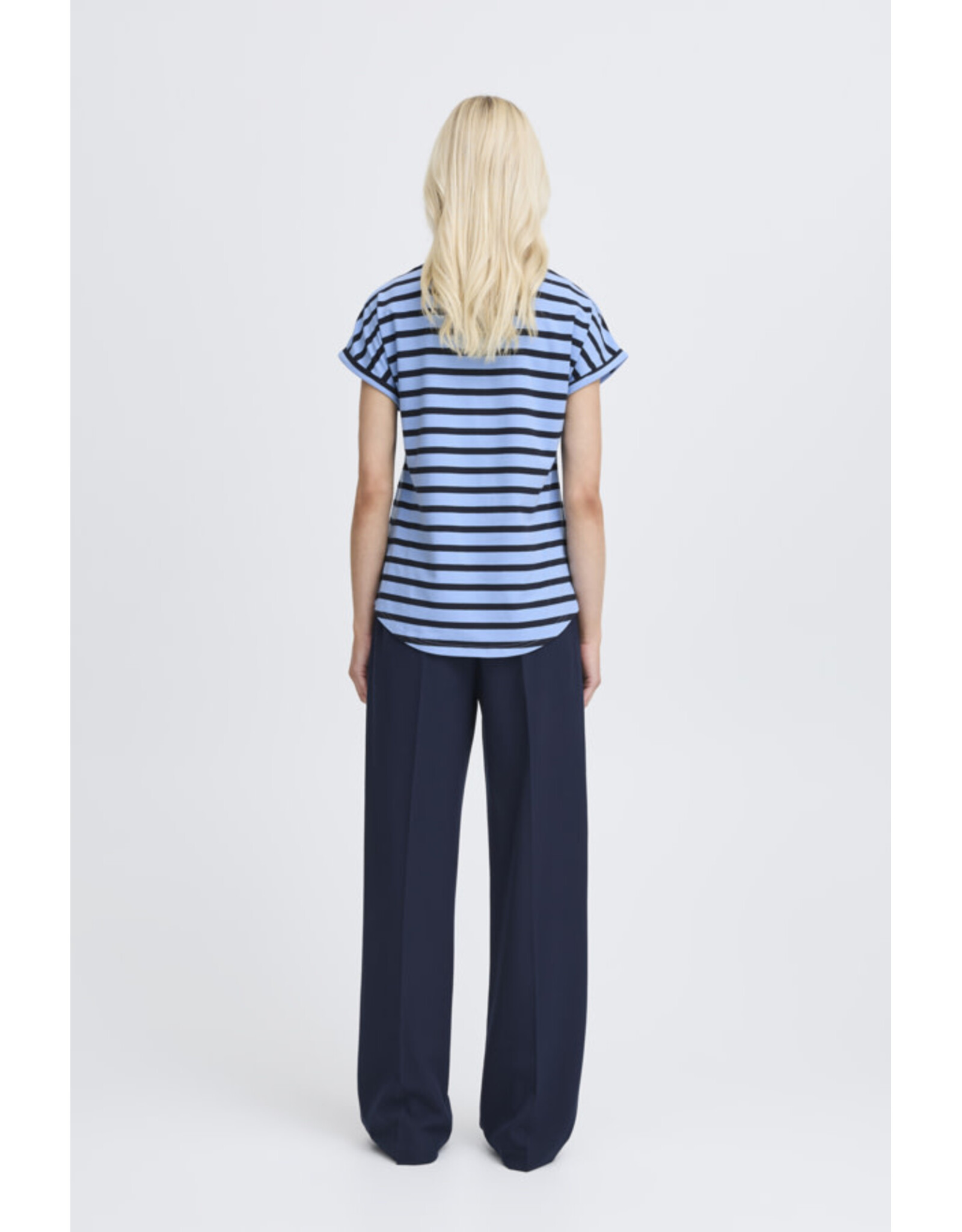 b.young b.young - Pamila Jersey Knit Striped Tee (Blue)
