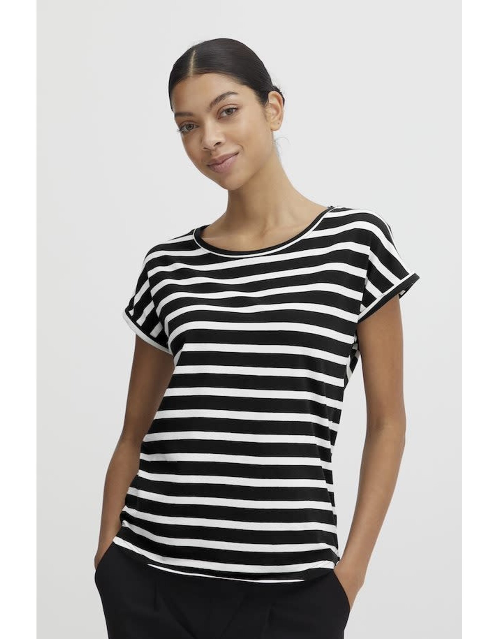 b.young b.young - Pamila Jersey Knit Striped Tee (Off White)