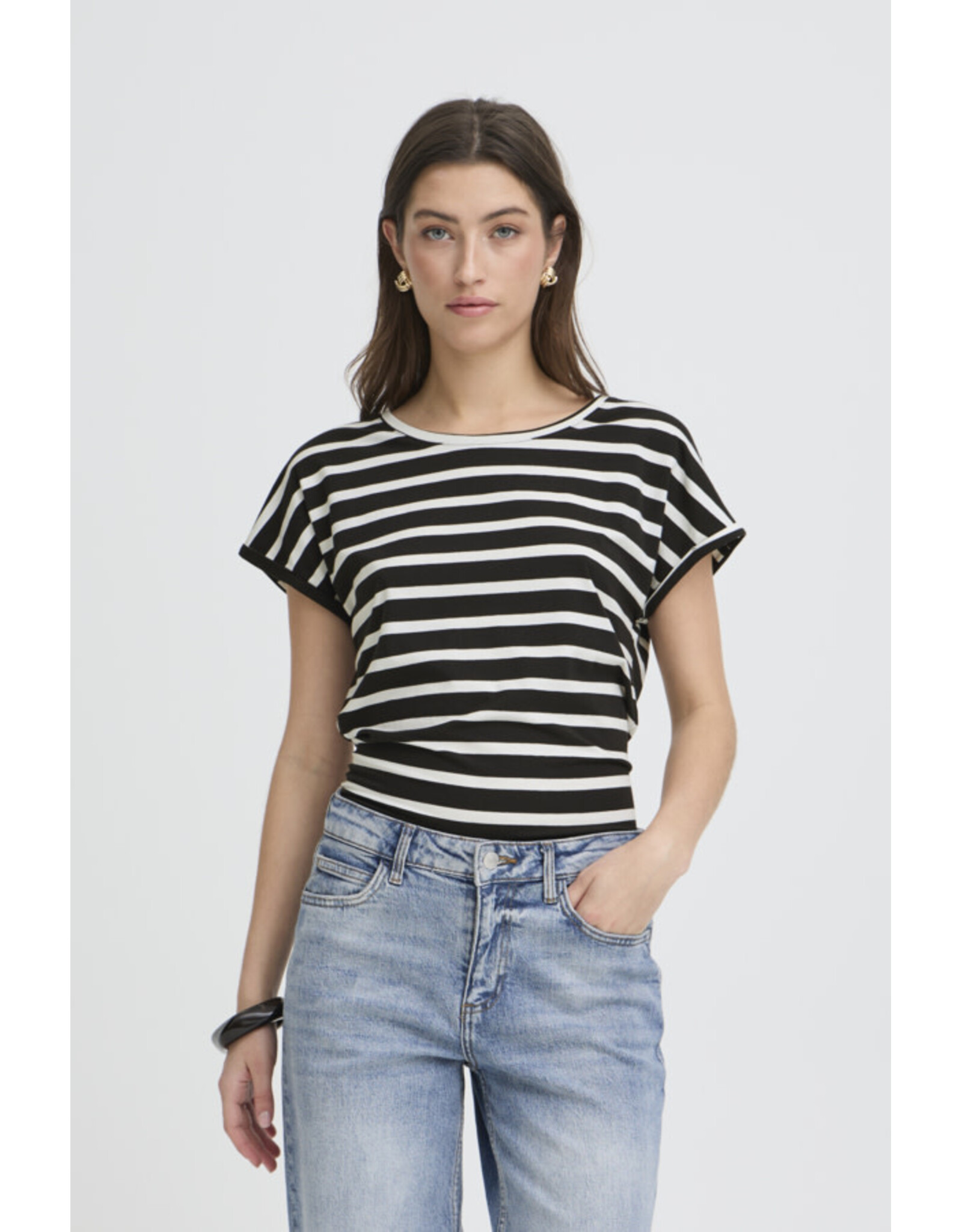 b.young b.young - Pamila Jersey Knit Striped Tee (Off White)