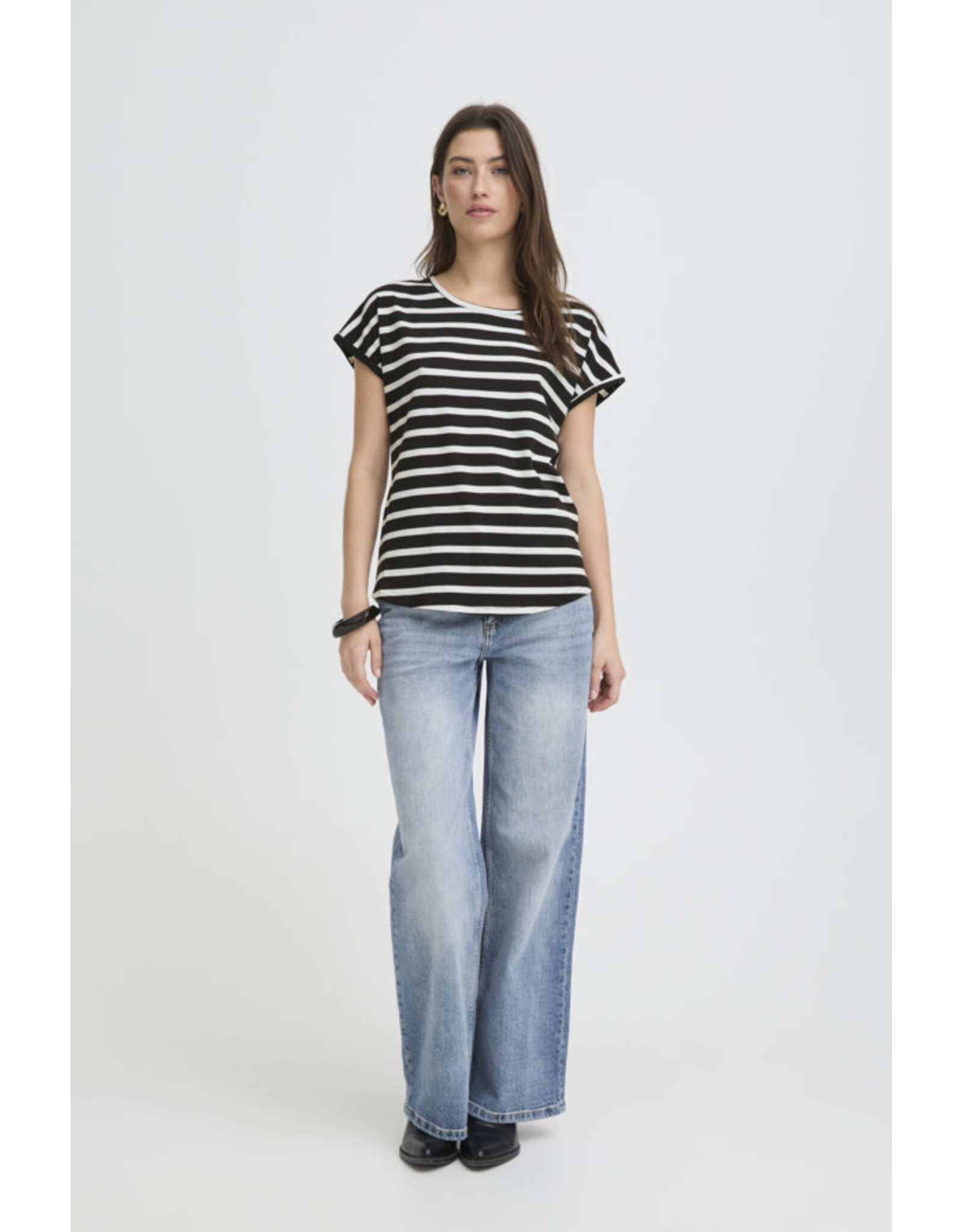 b.young b.young - Pamila Jersey Knit Striped Tee (Off White)