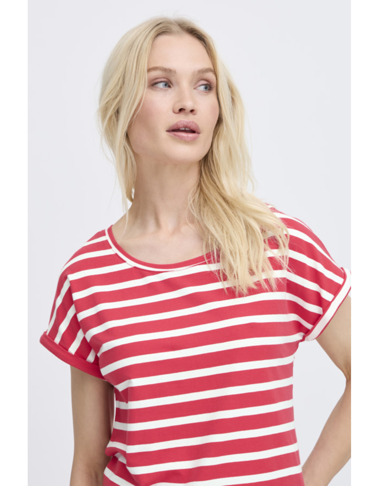 b.young b.young - Pamila jersey knit striped tee (Pointsettia Stripe)