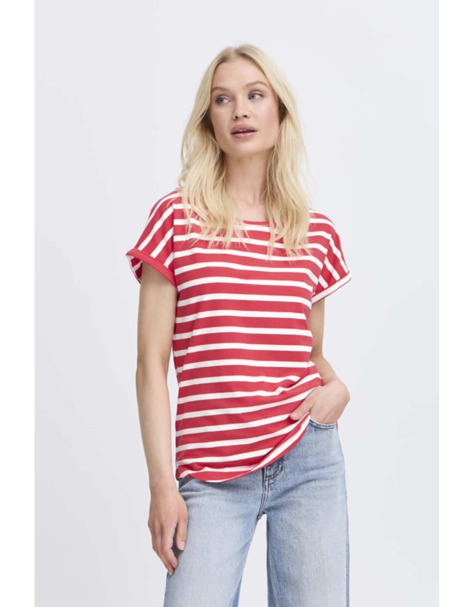 b.young b.young - Pamila jersey knit striped tee (Pointsettia Stripe)