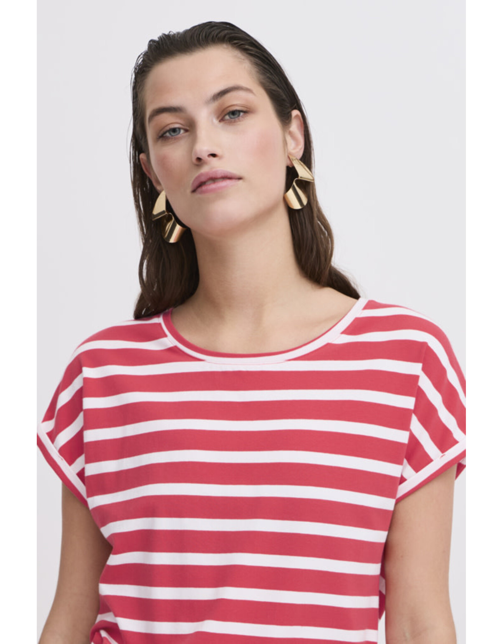 b.young b.young - Pamila jersey knit striped tee (Pointsettia Stripe)