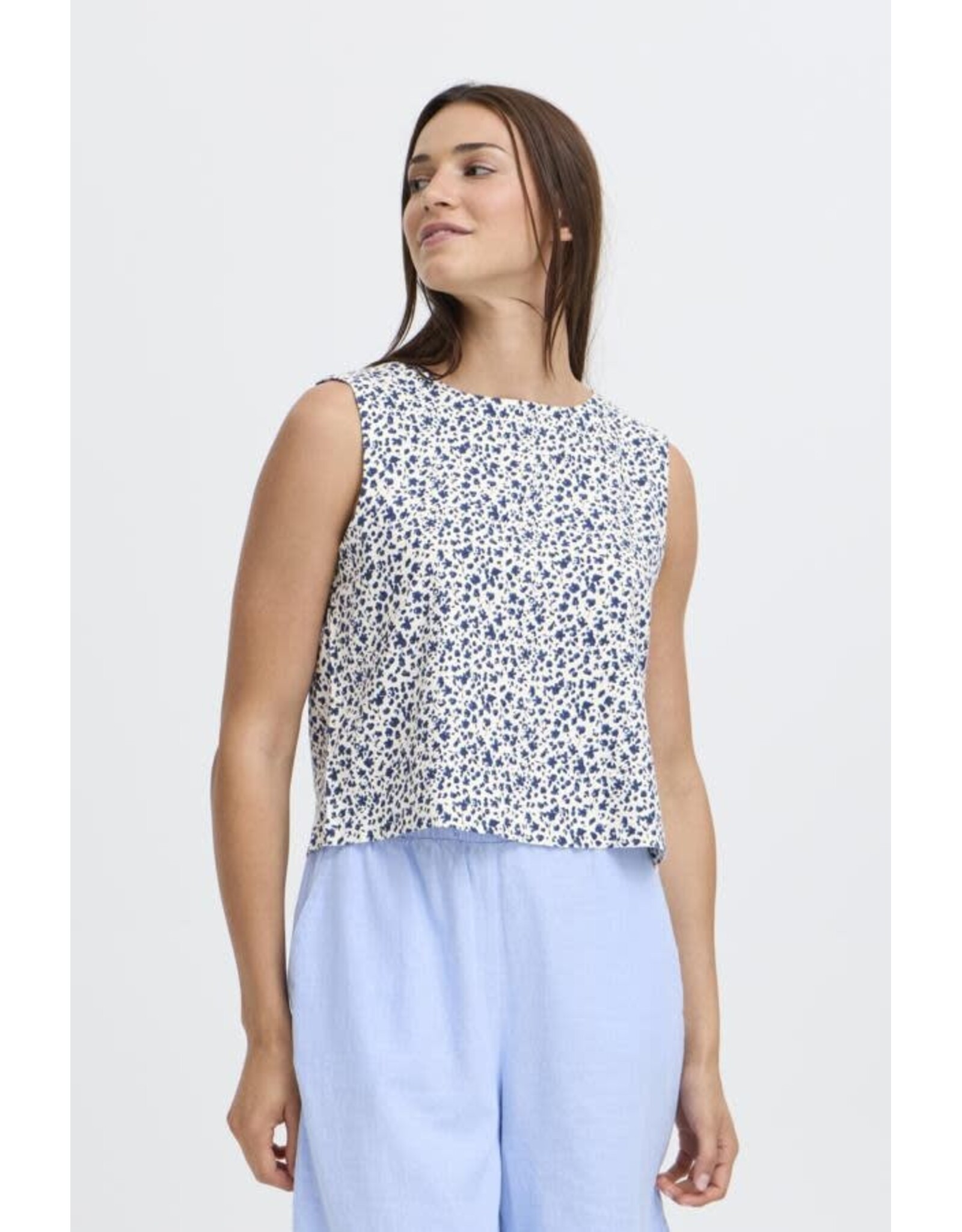 b.young b.young - Falakka O Neck Sleeveless Top (Medieval Blue)