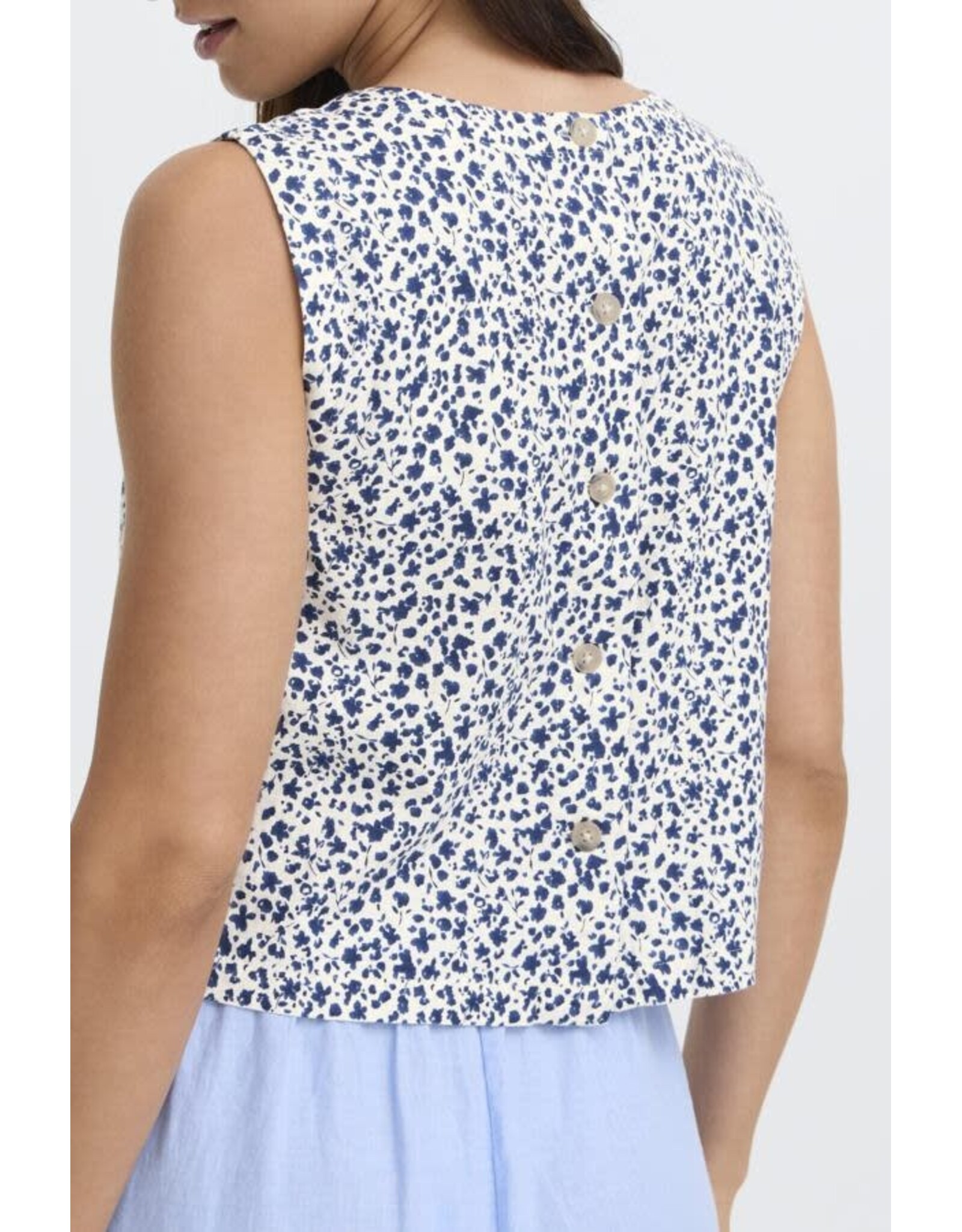 b.young b.young - Falakka O Neck Sleeveless Top (Medieval Blue)