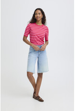 ICHI ICHI - Luls Short Sleeve Stripe Pullover (Fuschia / Pink)