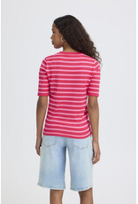 ICHI ICHI - Luls Short Sleeve Stripe Pullover (Fuschia / Pink)