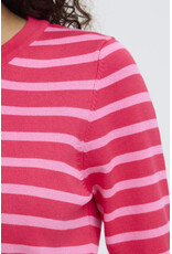 ICHI ICHI - Luls Short Sleeve Stripe Pullover (Fuschia / Pink)